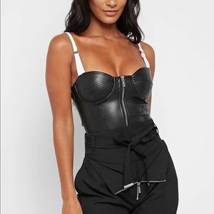 Maniere De Voir Vegan leather Corset